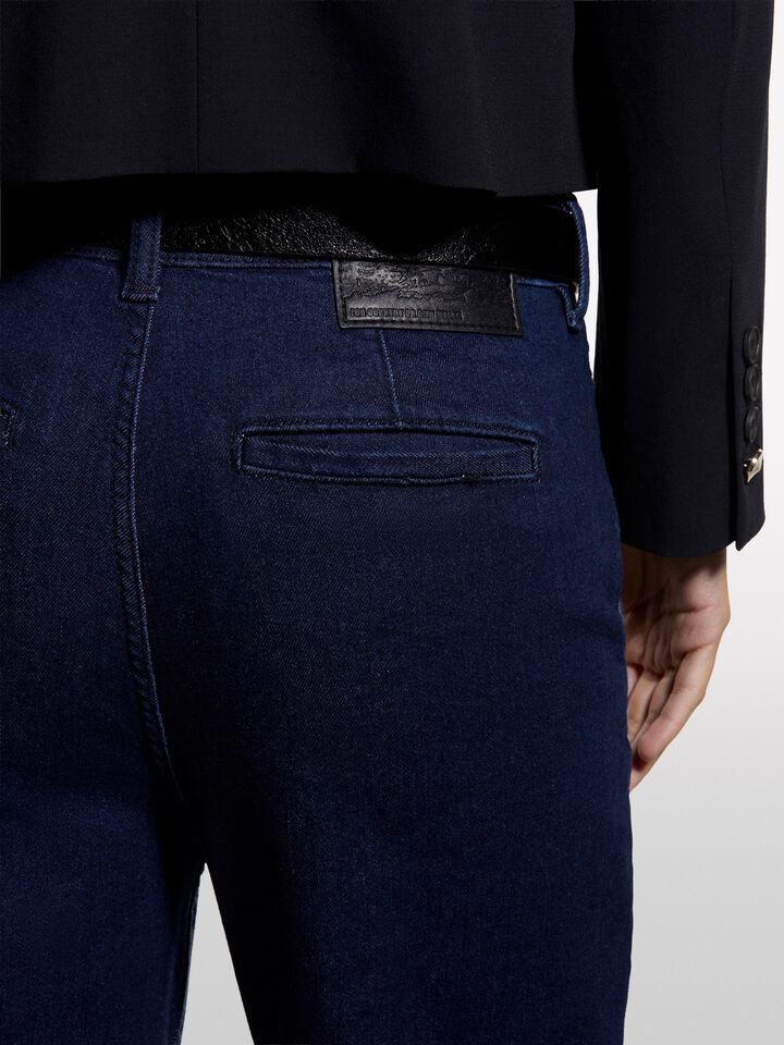 Jean chino slim bleu foncé Style 71 - jeans coupe slim pour femme - Bleu Foncé | Sisley image number 4